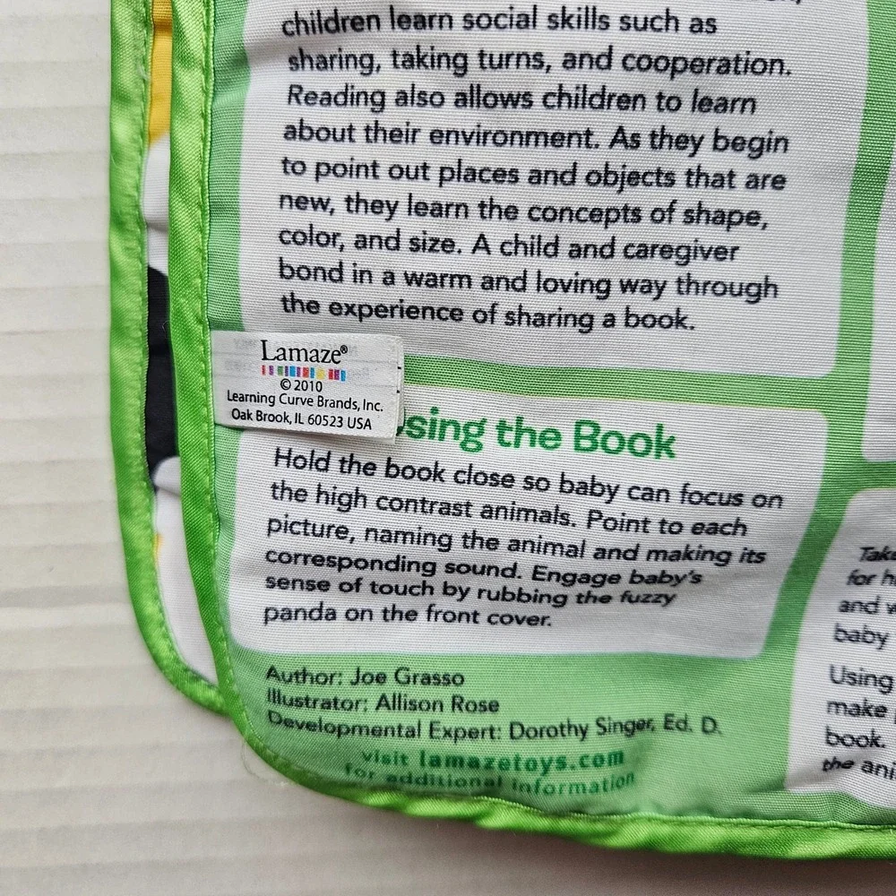 Lamaze Panda's Pals Soft Cloth Baby Book High Contrast Sensory Crinkle Toy 0-6M